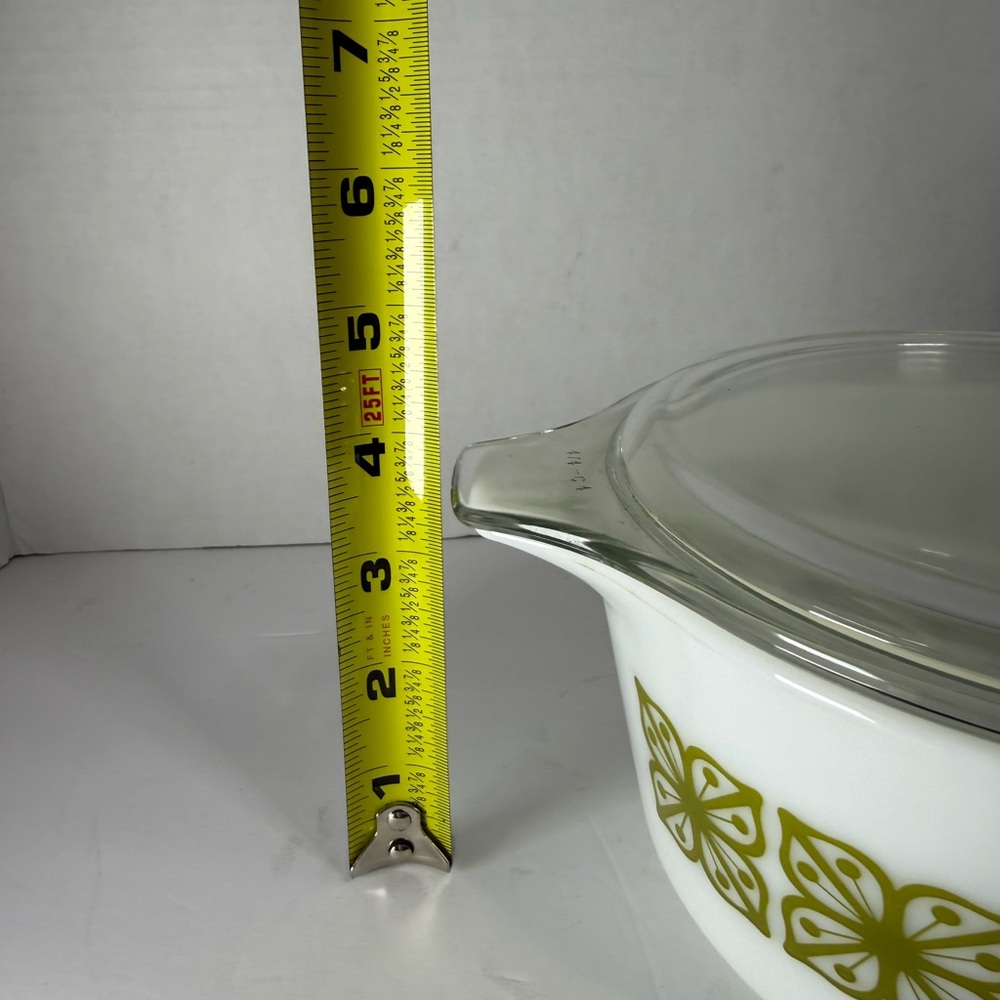 Pyrex Glass Casserole Dish with Lid - Green Pattern - Picture 12 of 12